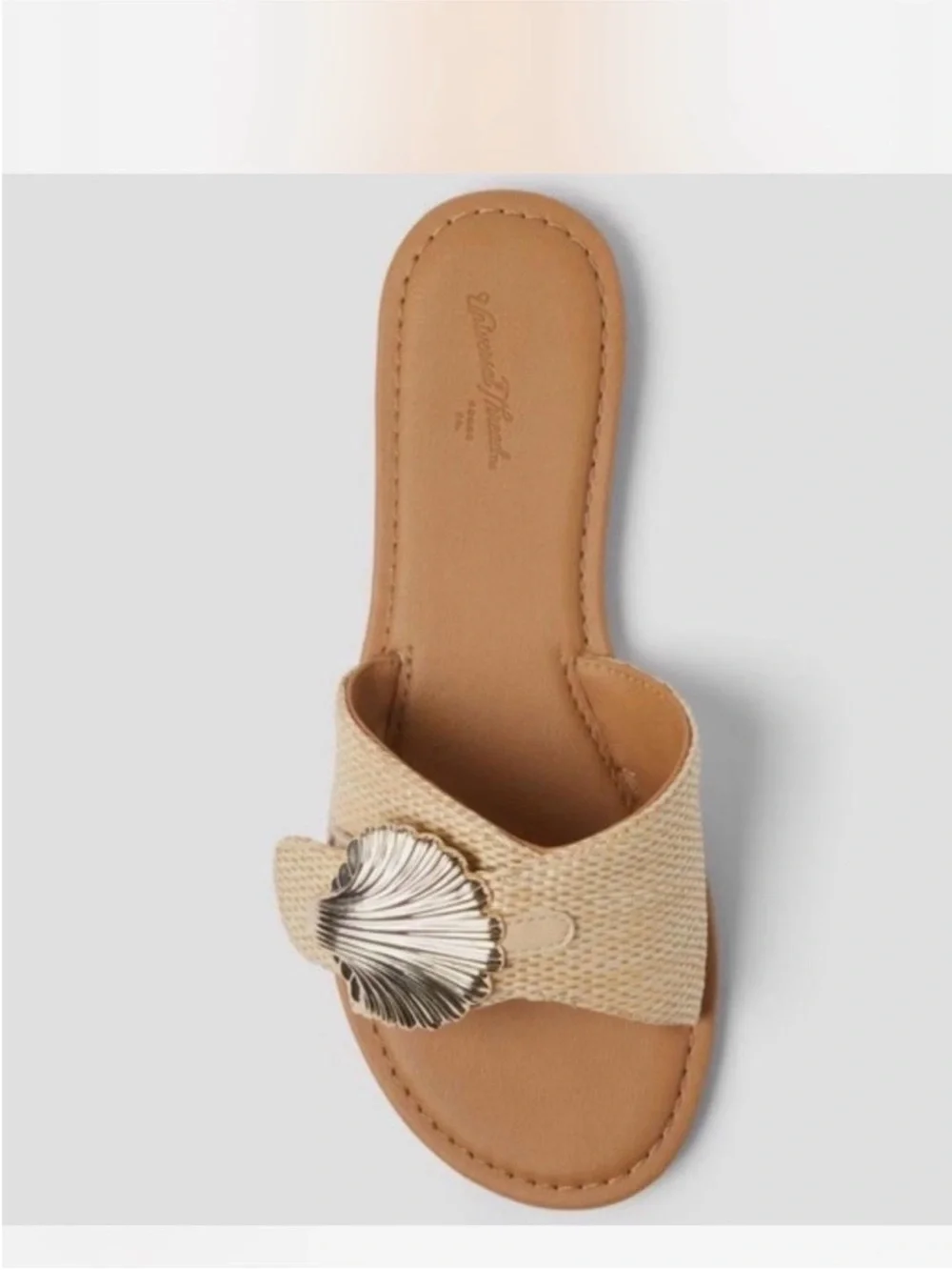 Women’s Natural Woven Slide Sandal with Shell Detail Universal Thread